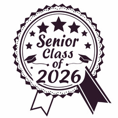 Senior class of 2026 graduation badge design element