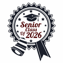 Senior class of 2026 graduation badge design element