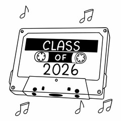 Class of 2026 cassette tape design element