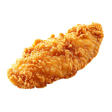 Crispy Breaded Chicken Tender Isolated on White Background