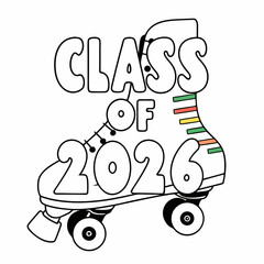 Class of 2026 roller skate design, graduation, transparent png