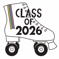 Class of 2026 roller skate design element, transparent png