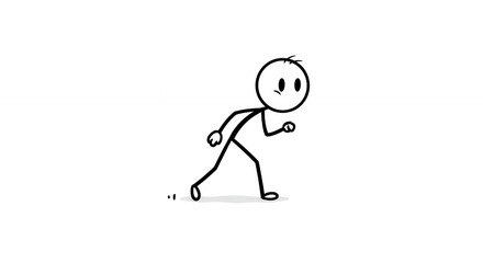 Stick figure running illustration