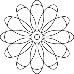 vector flower outline drawing for coloring 