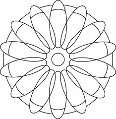 outline mandala design for coloring page vector isolated 