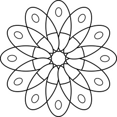a simple outline flower for coloring isolated 