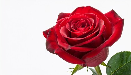 Fototapeta premium red rose with stem isolated on transparent background