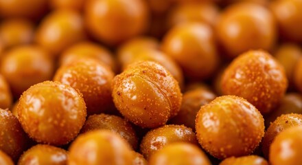 Close Up Crispy Spiced Chickpea Snacks