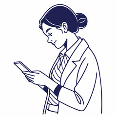 Businesswoman using smartphone professional stylish modern design