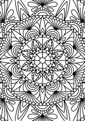 Black and White Mandalas Adult Coloring Book in A4 Format for Stress Relief

