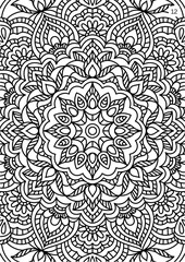 Black and White Mandalas Adult Coloring Book in A4 Format for Stress Relief

