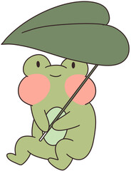 
frog with leaf umbrella