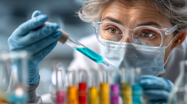 Laboratory research action science lab experiment analysis controlled environment close-up view scientific discovery