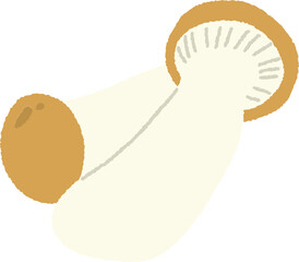 손으로 그린 귀여운 야채 버섯 일러스트