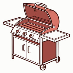 Three burner gas grill outdoor cooking bbq