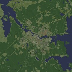 3D illustration of city and urban in Kajaani Finland