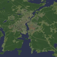 3D illustration of city and urban in Kajaani Finland
