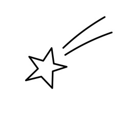 シンプルな流れ星のイラスト