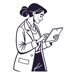 Woman using tablet digital device modern technology