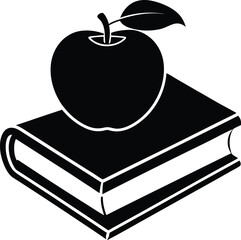 Apple on Book - Education Illustration

