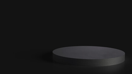 The Black podium for Advertising or present concept 3d Rendering.