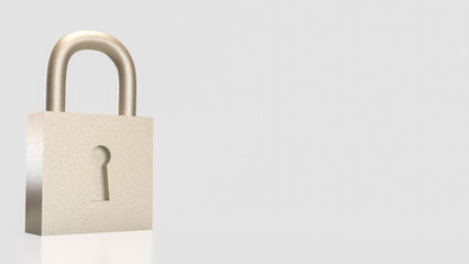 The Lock on white Background for Security concept 3d Rendering.