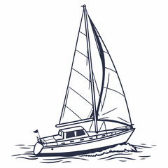 Elegant sailboat sailing on calm ocean waters