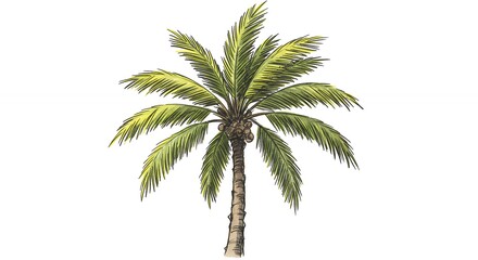 Obraz premium Palm tree illustration vintage style