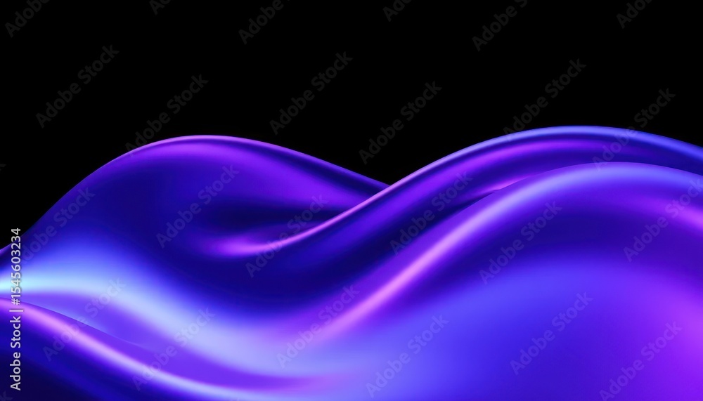 Poster luminous ultraviolet surface: mesmerizing fluid dynamics in digital art