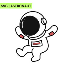 A modern astronaut vector design showcasing an astronaut with a transparent helmet, highlighting the beauty of space and representing curiosity in a sleek format.