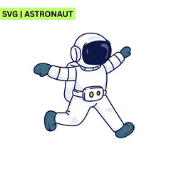 A modern astronaut vector design showcasing an astronaut with a transparent helmet, highlighting the beauty of space and representing curiosity in a sleek format.