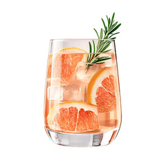 Refreshing Grapefruit Cocktail with Rosemary Garnish in a Glass