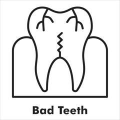 Bad Teeth Outline Icon