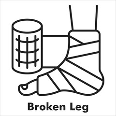 Broken Leg Outline Icon
