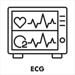 Ecg Outline Icon