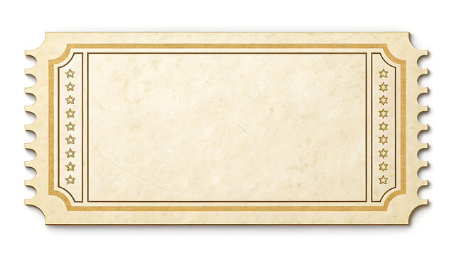 Blank Vintage Ticket Template Event Concert Raffle or Travel Pass Design