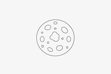Obraz premium International asteroid day moon surface craters drawing astronomy lunar exploration space science celestial body outline design vector 100