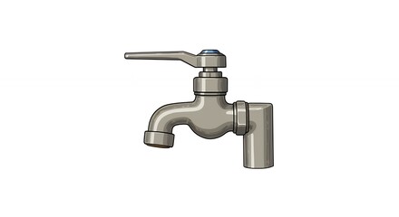 Gray faucet isolated on white background