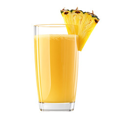 Refreshing Pineapple Juice in a Glass with a Pineapple Slice Garnish