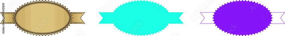 Aufkleber golden banner vector graphic with ribbon and oval shape for design and decoration element usage onli