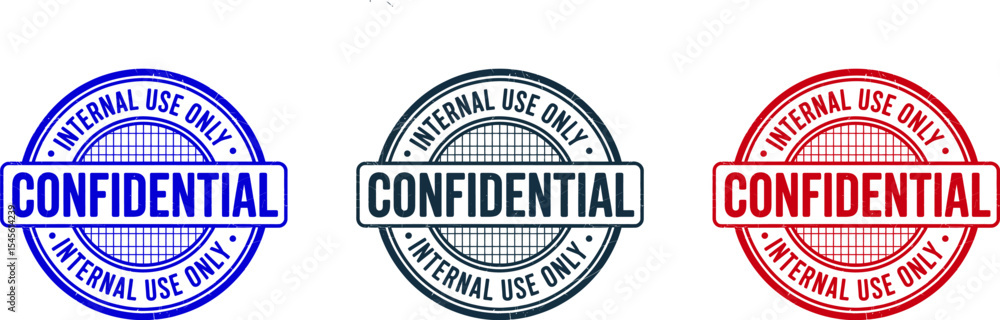 Poster confidential internal use only stamp vector image for security and document control and privacy prot