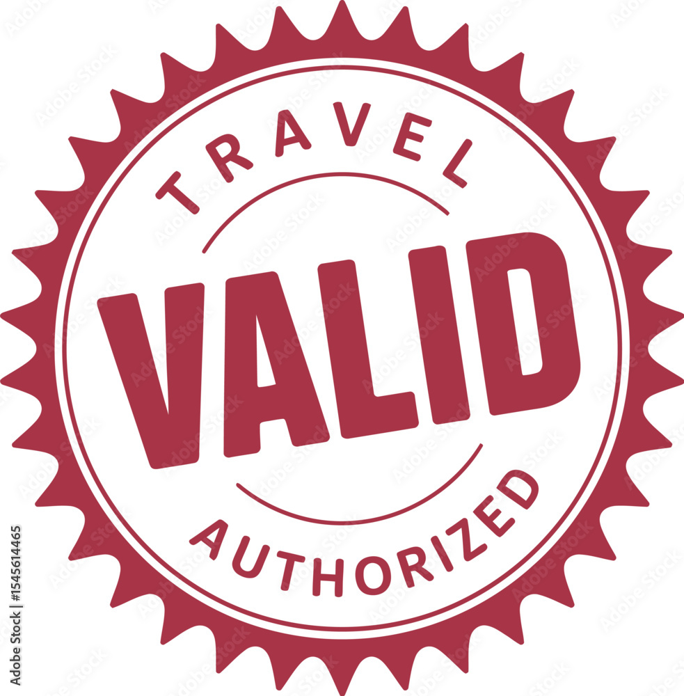 Poster valid travel authorized stamp vector graphic for document verification and approval confirmation des