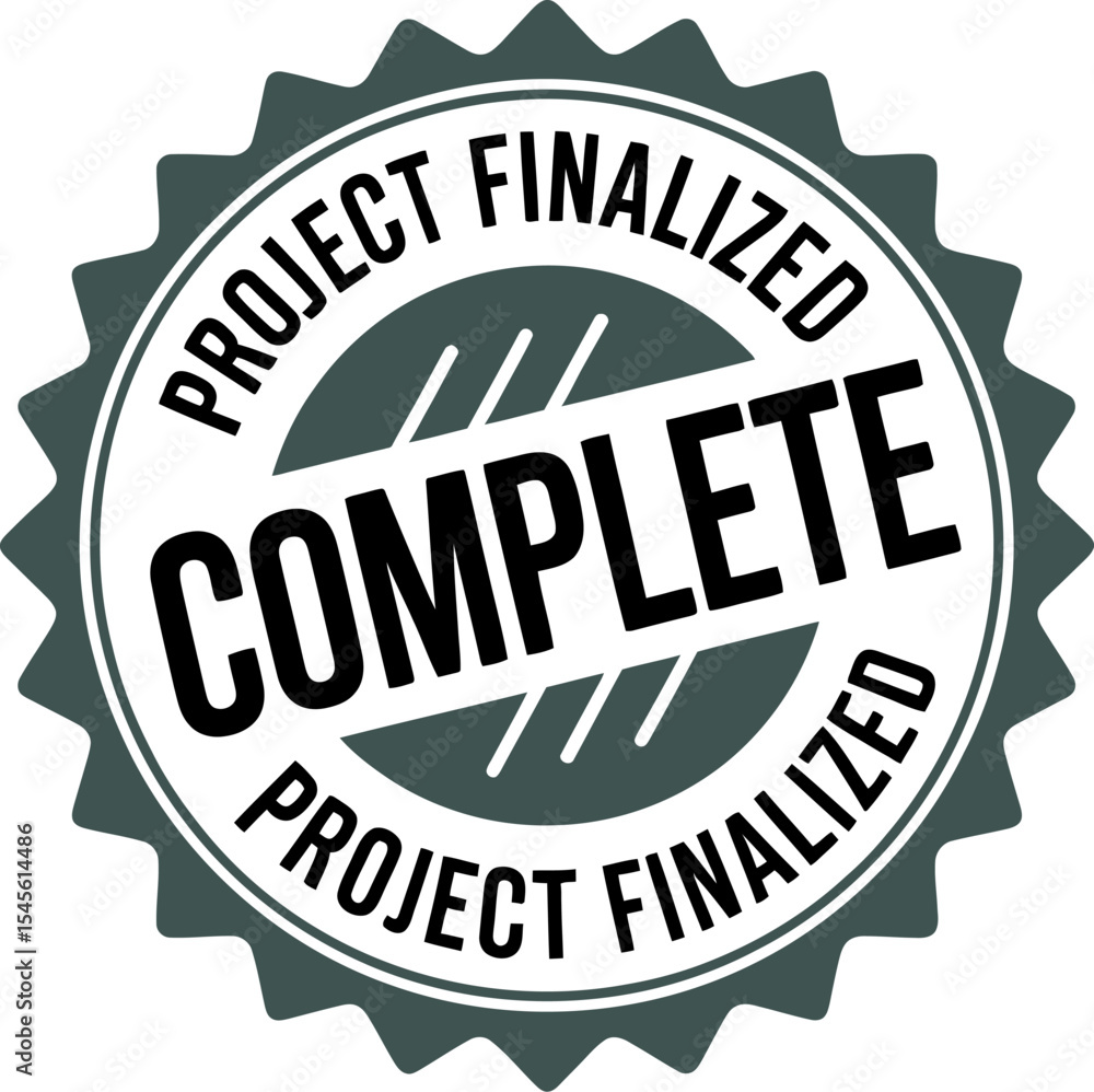 Poster Complete project finalized stamp vector graphic for business achievement and success design element editable stock vector illustration
