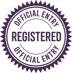 Official entry registered stamp vector image for graphic design and branding assets and marketing use editable stock vector illustration