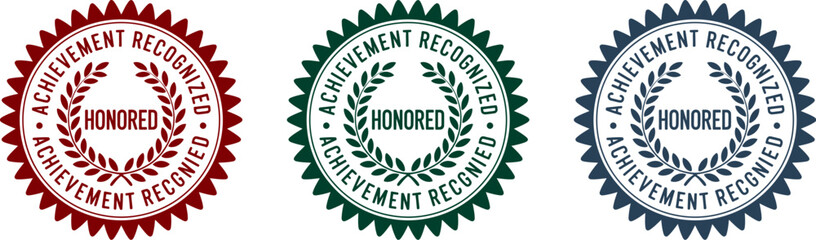 Achievement recognized honored award seal vector graphic for business and education design needs editable stock vector illustration