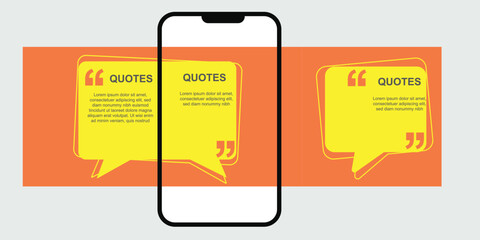 Social media carousel quote square set template. Vector template for social media posts like quotes, quotation marks or presentations.