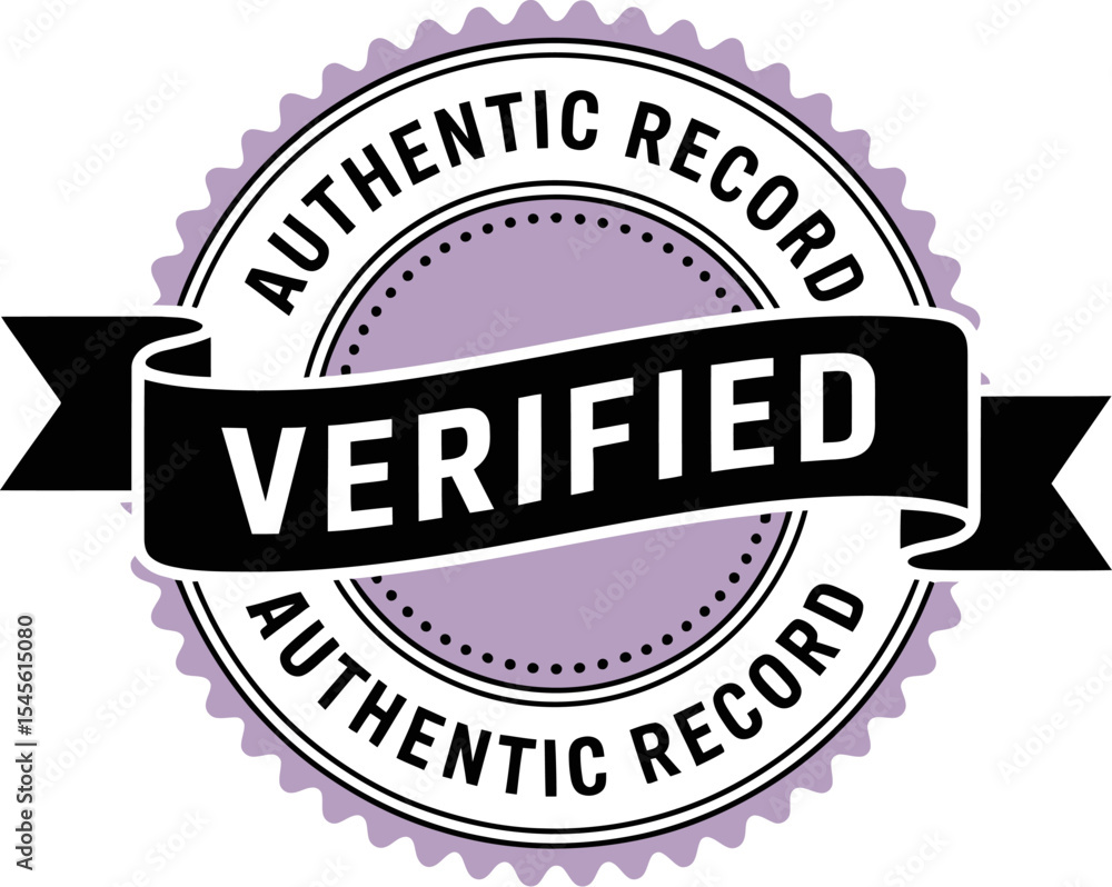 Poster Authentic record verified seal vector graphic for document certification and guarantee badge design logo 100 editable stock vector illustration