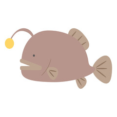 ちょっと不思議でかわいい♪ チョウチンアンコウのイラスト