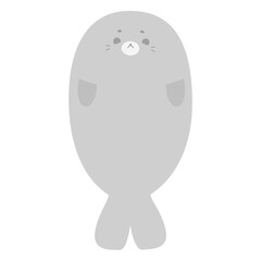 可愛いアザラシのフラットイラスト © 兎卵メル