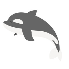 かっこよくてかわいい！シャチのフラットイラスト